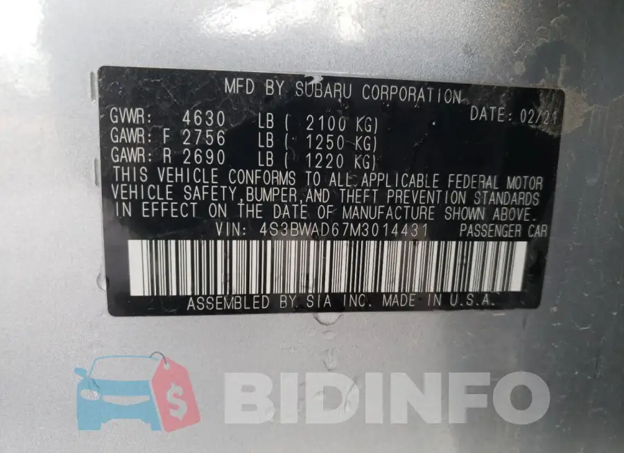 4S3BWAD67M3014431 Photo# 12