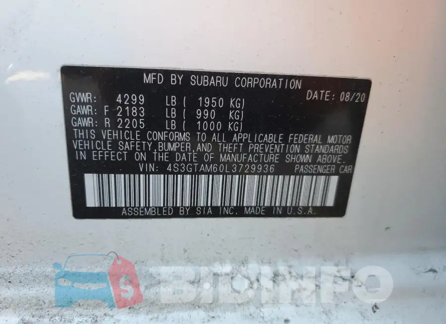 4S3GTAM60L3729936 Photo# 12