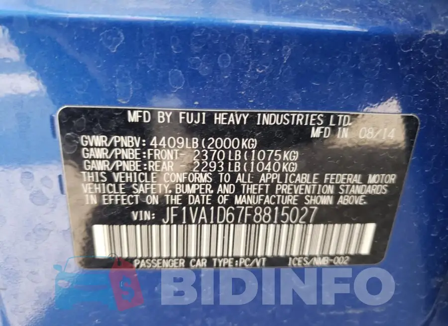 JF1VA1D67F8815027 Photo# 12