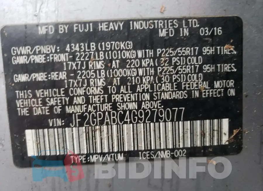 JF2GPABC4G9279077 Photo# 12