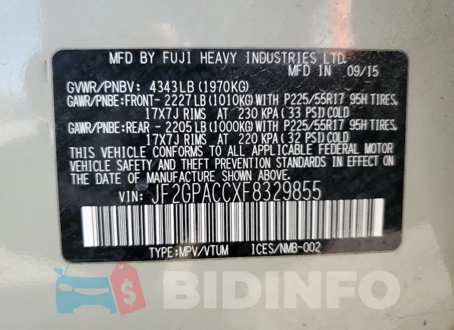 JF2GPACCXF8329855 Photo# 12