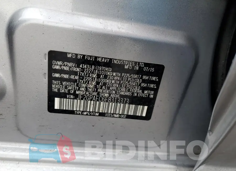 JF2GPAFC6F8313373 Photo# 12