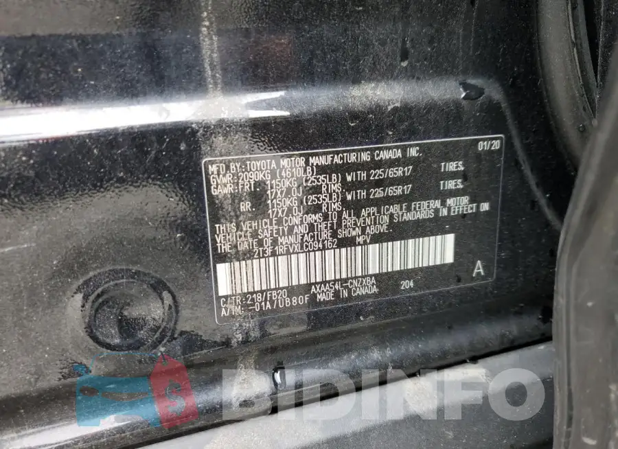2T3F1RFVXLC094162 Photo# 13