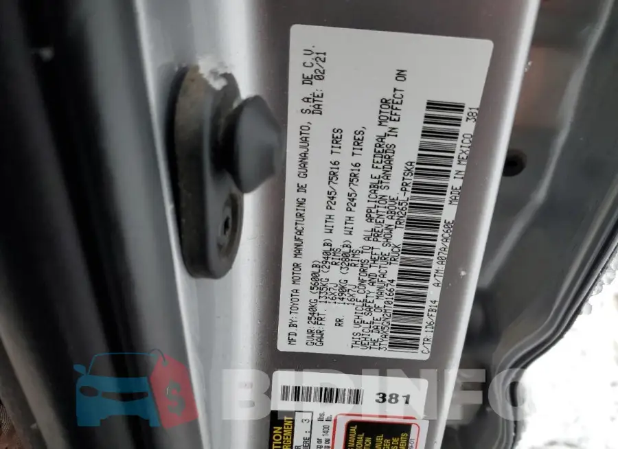 3TYAX5GN2MT016674 Photo# 12