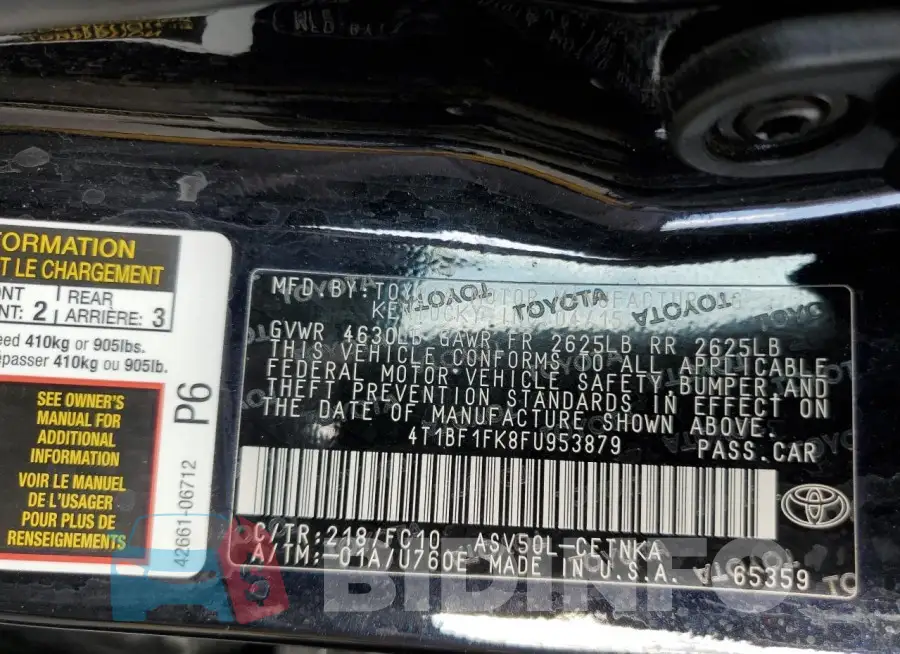 4T1BF1FK8FU953879 Photo# 12