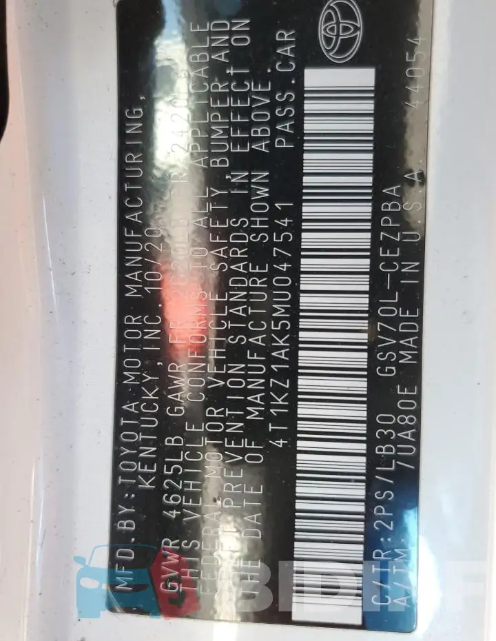 4T1KZ1AK5MU047541 Photo# 12