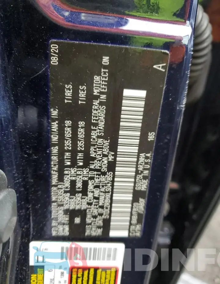 5TDCZRBHXLS047855 Photo# 12