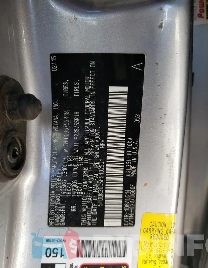 5TDDK3DC5FS102501 Photo# 13