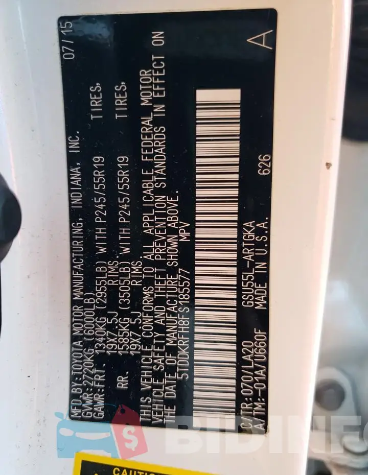 5TDDKRFH8FS185577 Photo# 13