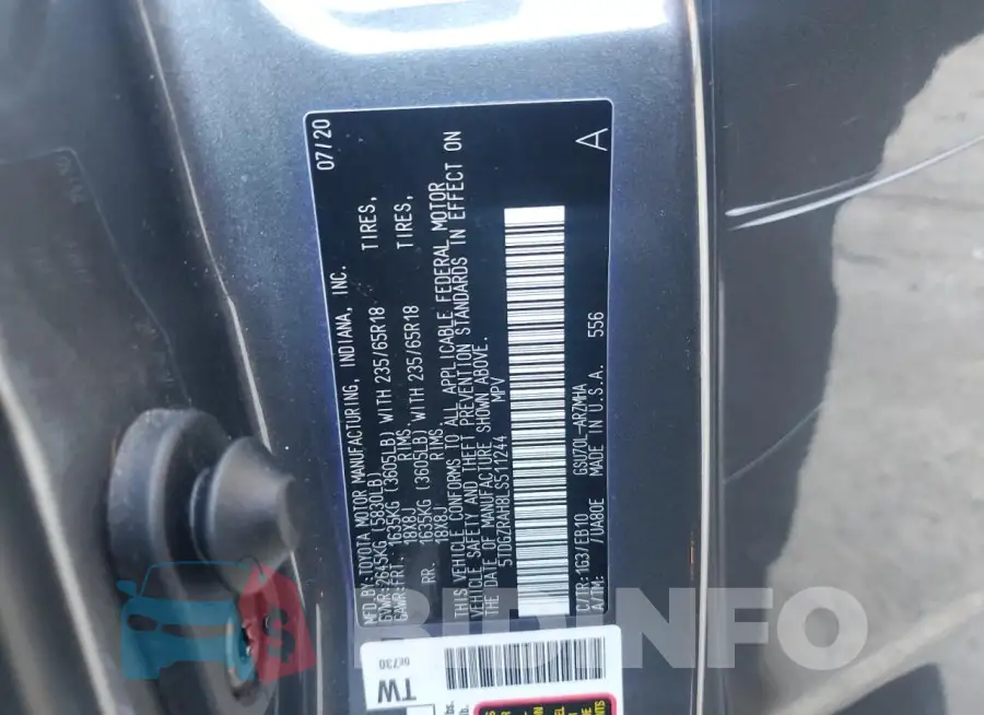 5TDGZRAH8LS511244 Photo# 12