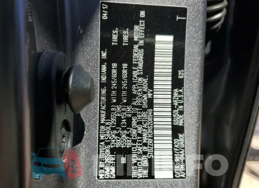 5TDZZRFH3HS208946 Photo# 13