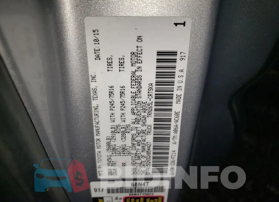 5TFRX5GN3GX054427 Photo# 12