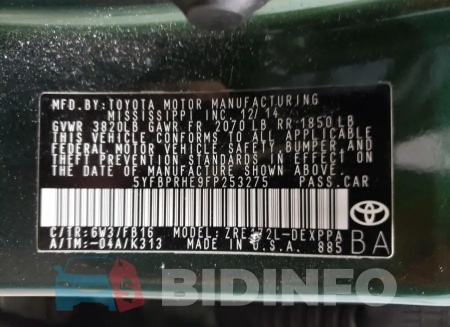5YFBPRHE9FP253275 Photo# 12