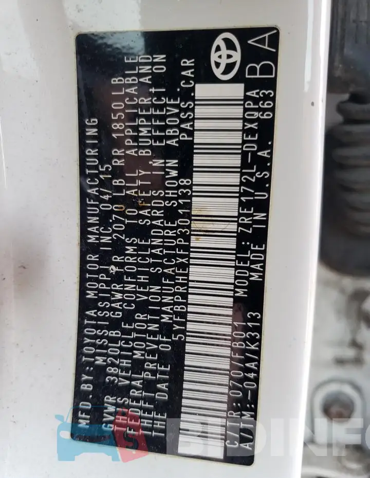 5YFBPRHEXFP301138 Photo# 12