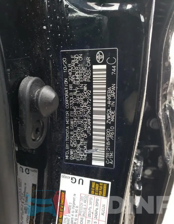 JTDKAMFP7M3172192 Photo# 13
