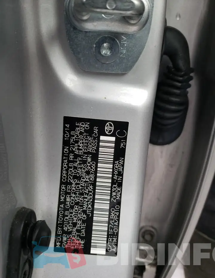 JTDKN3DU9F1887660 Photo# 12