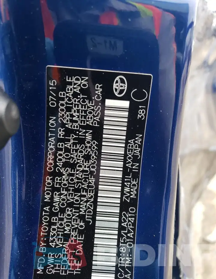 JTDZN3EU4FJ039599 Photo# 12