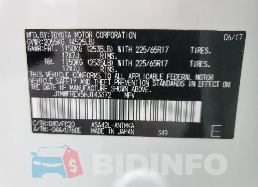 JTMWFREV5HJ143372 Photo# 13