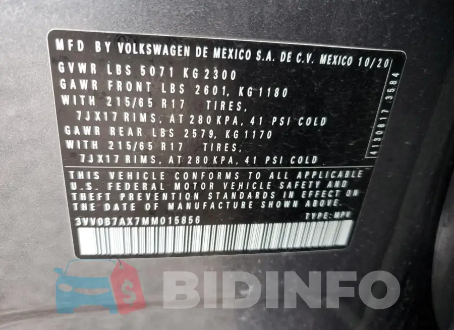 3VV0B7AX7MM015856 Photo# 14