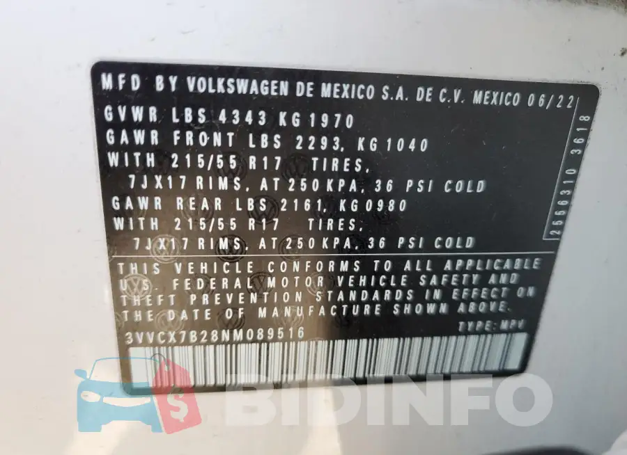 3VVCX7B28NM089516 Photo# 14