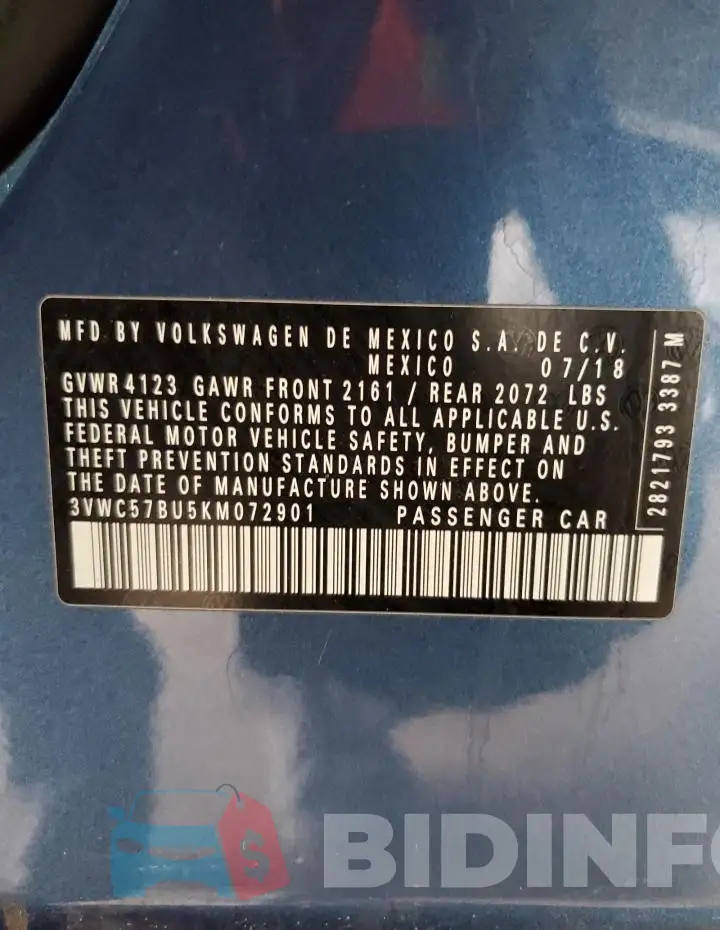 3VWC57BU5KM072901 Photo# 13