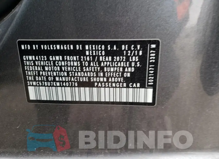 3VWC57BU7KM140776 Photo# 13