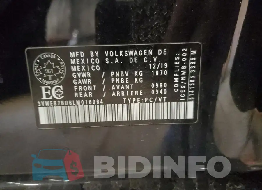 3VWEB7BU6LM016064 Photo# 13