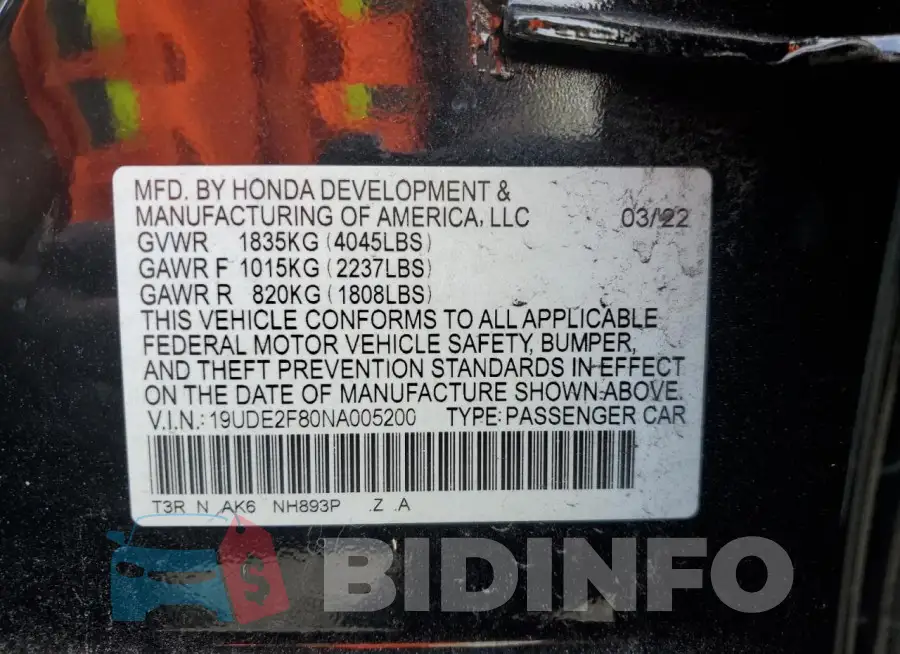 19UDE2F80NA005200 Photo# 12