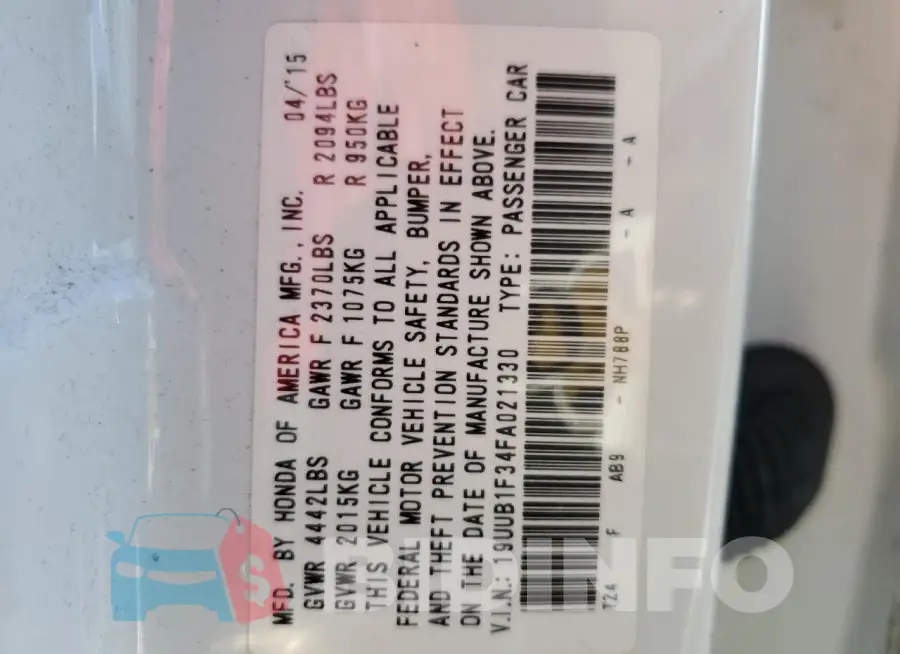 19UUB1F34FA021330 Photo# 13