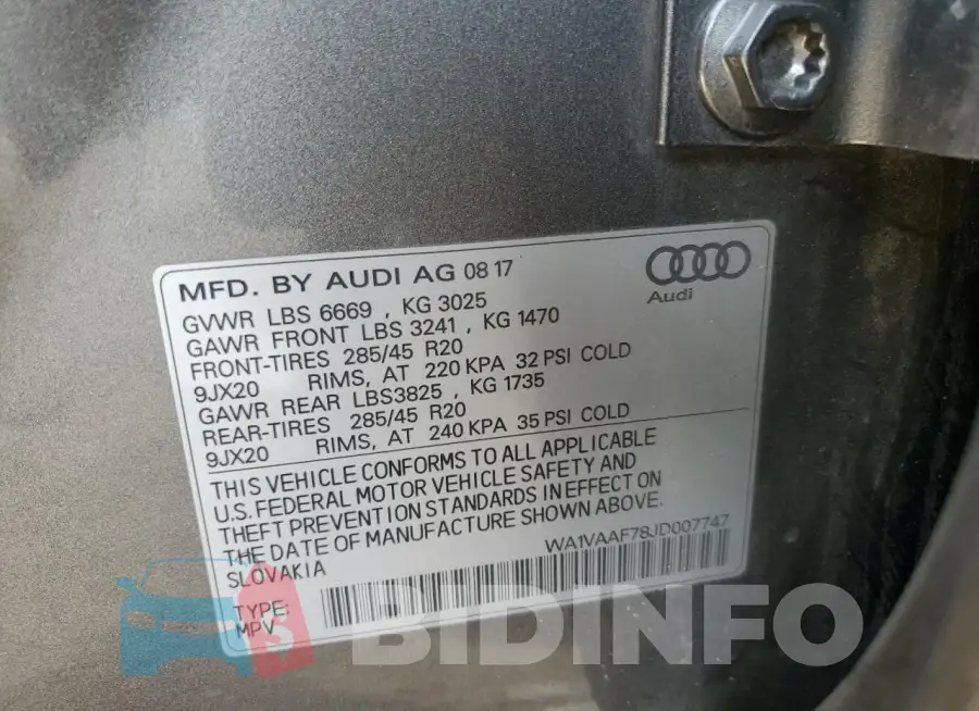 WA1VAAF78JD007747 Photo# 13