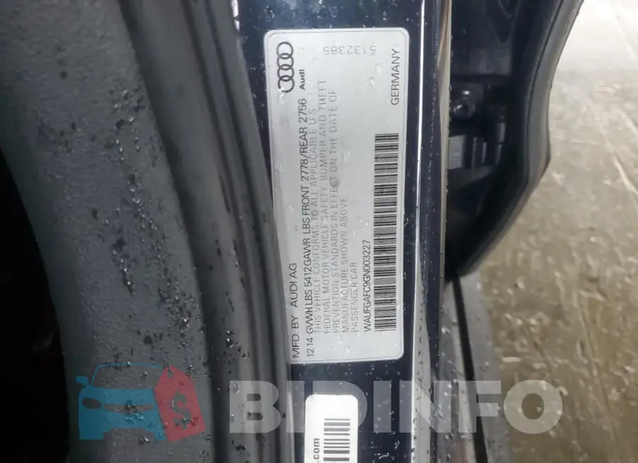 WAUFGAFC9GN003227 Photo# 12