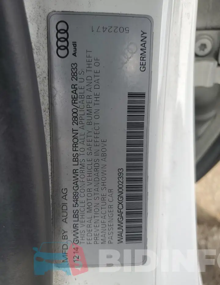 WAUWGAFCXGN002393 Photo# 12