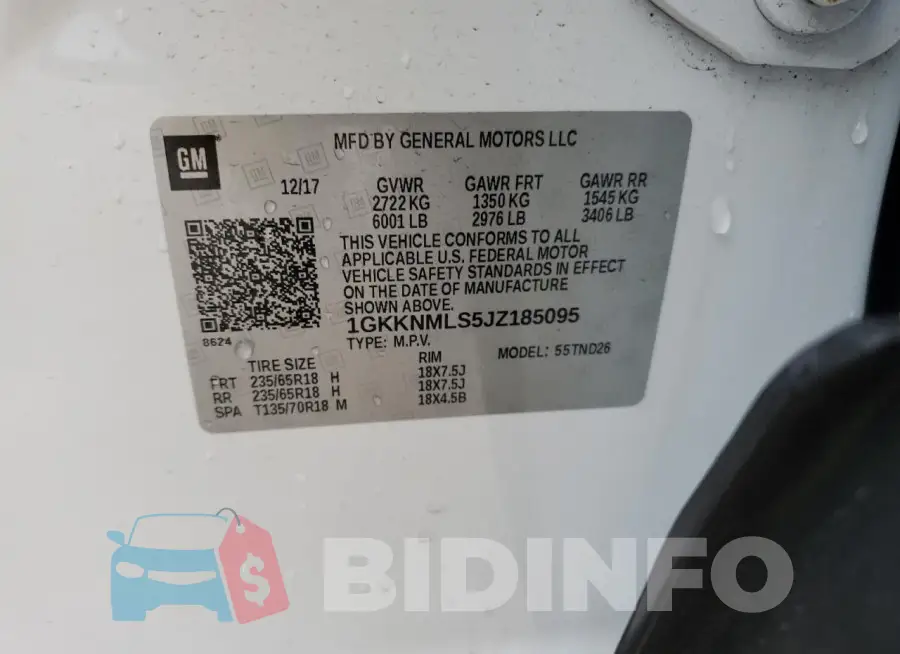 1GKKNMLS5JZ185095 Photo# 13