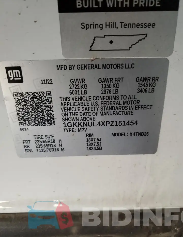 1GKKNUL4XPZ151454 Photo# 13