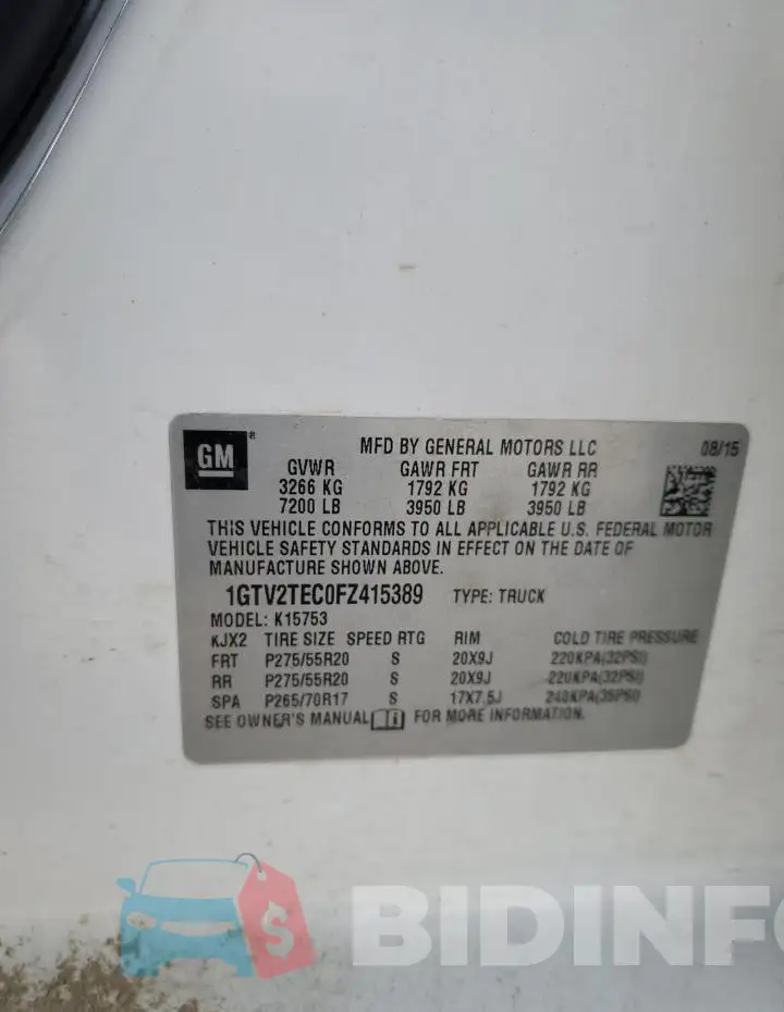 1GTV2TEC0FZ415389 Photo# 12