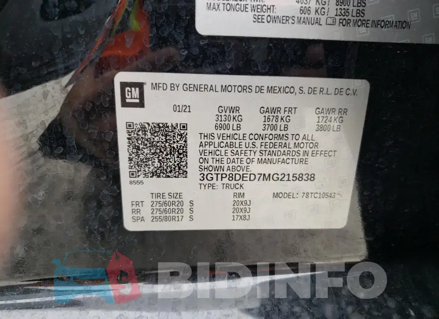 3GTP8DED7MG215838 Photo# 12