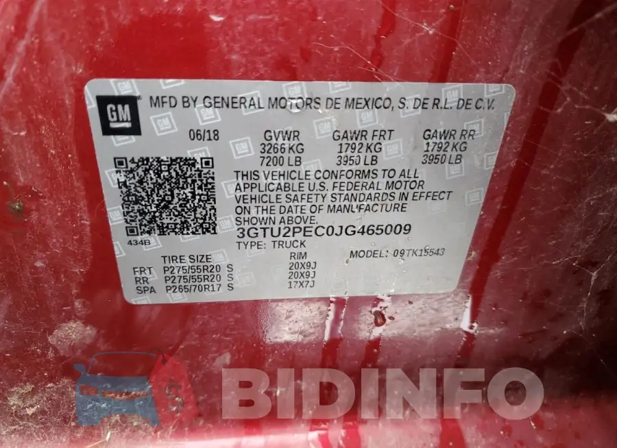 3GTU2PEC0JG465009 Photo# 13