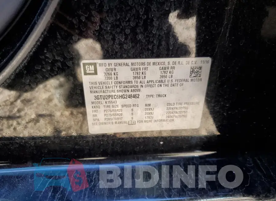 3GTU2PEC6HG248462 Photo# 12