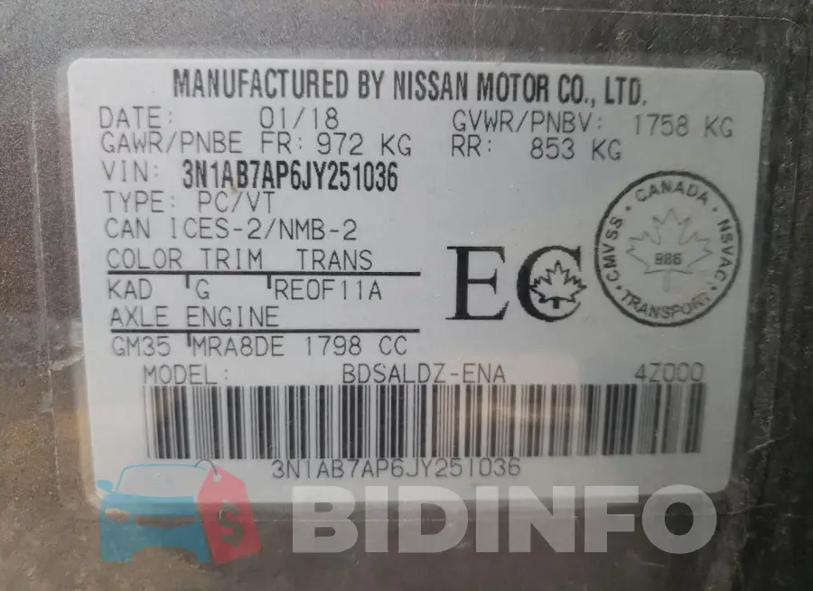 3N1AB7AP6JY251036 Photo# 12