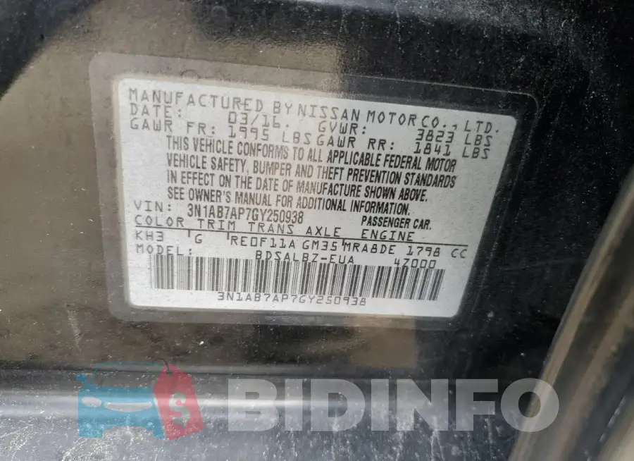 3N1AB7AP7GY250938 Photo# 12