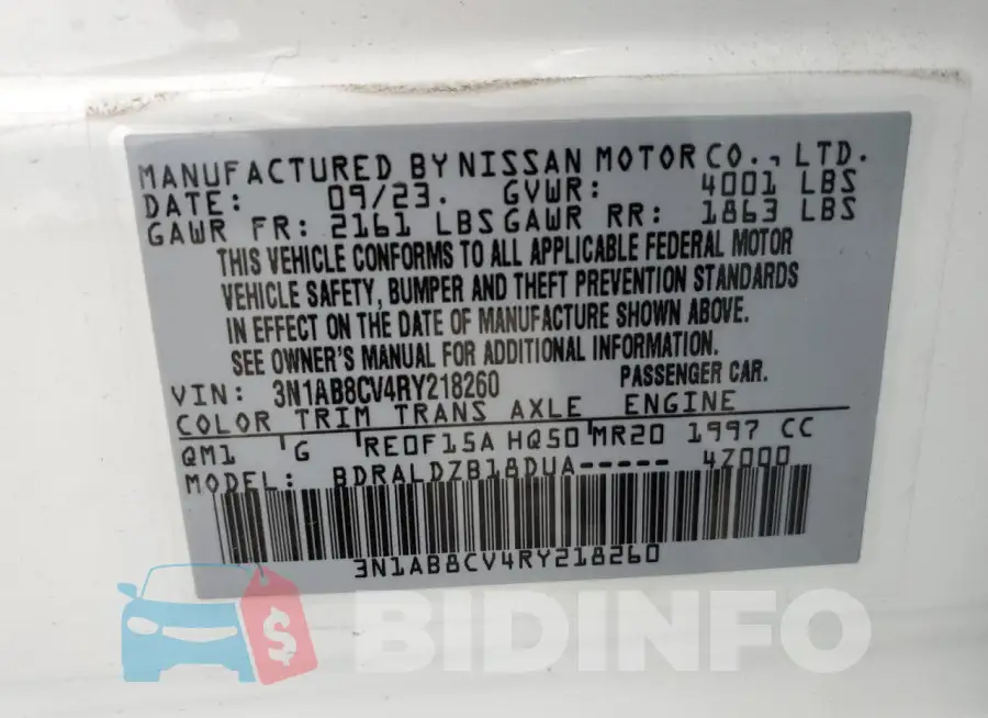 3N1AB8CV4RY218260 Photo# 13