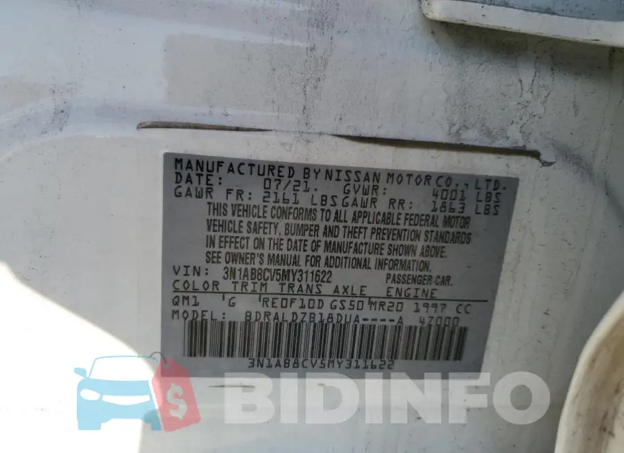 3N1AB8CV5MY311622 Photo# 13