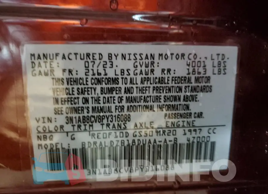 3N1AB8CV8PY316088 Photo# 13
