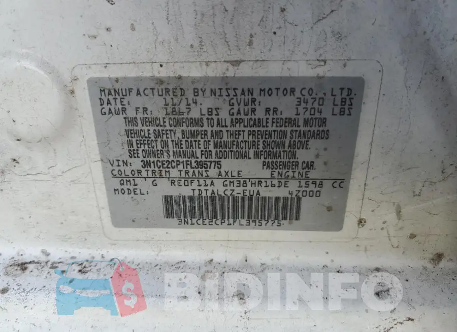 3N1CE2CP1FL395775 Photo# 12