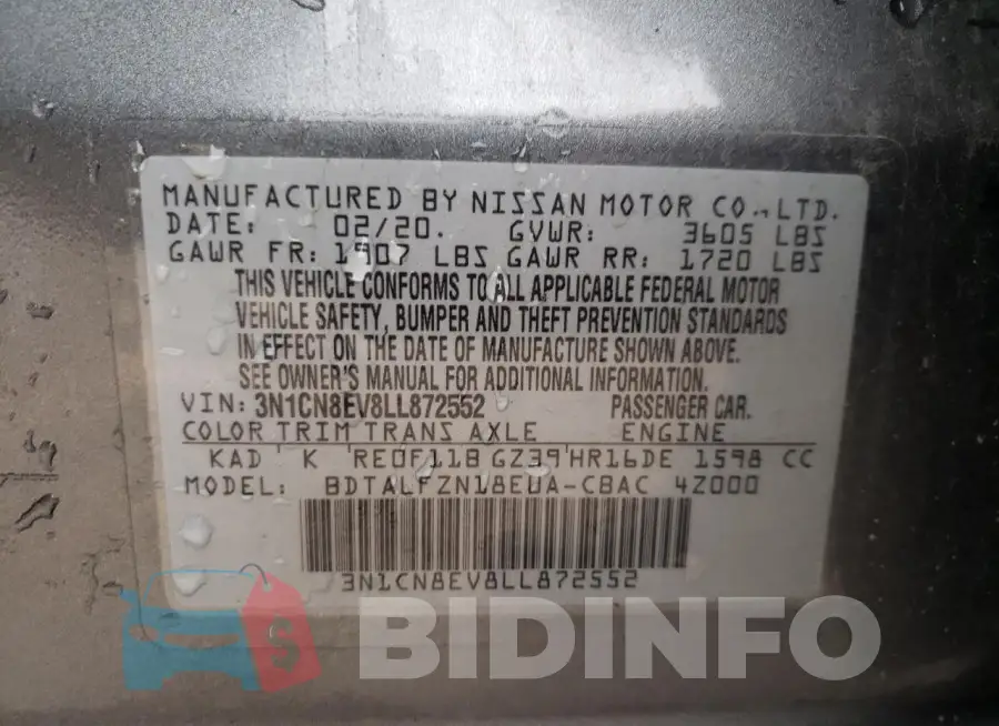 3N1CN8EV8LL872552 Photo# 12
