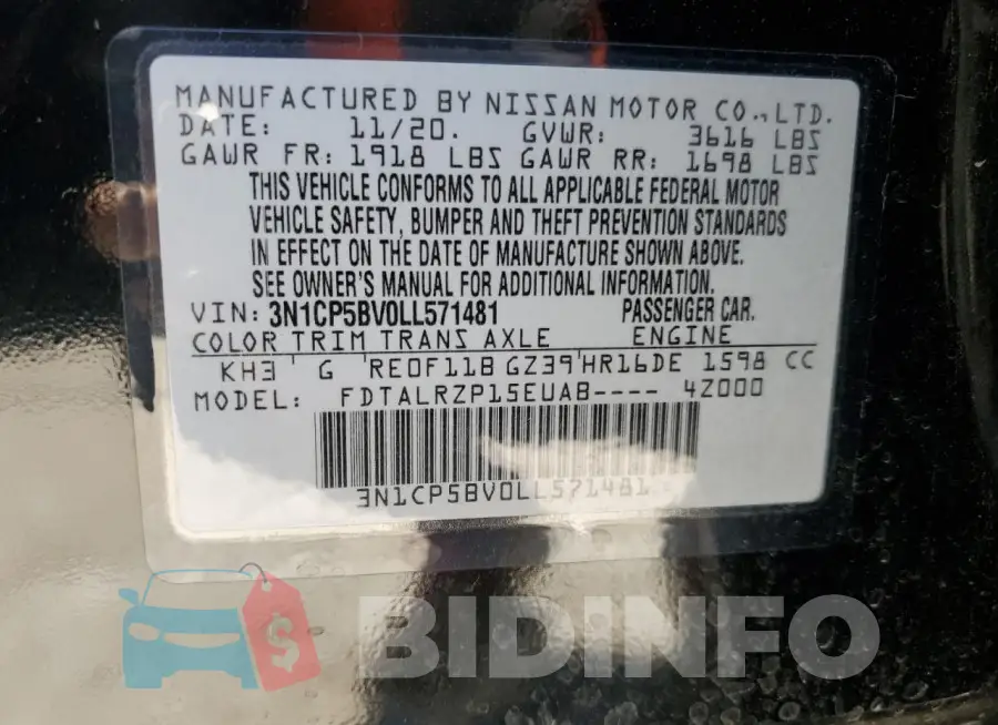 3N1CP5BV0LL571481 Photo# 12