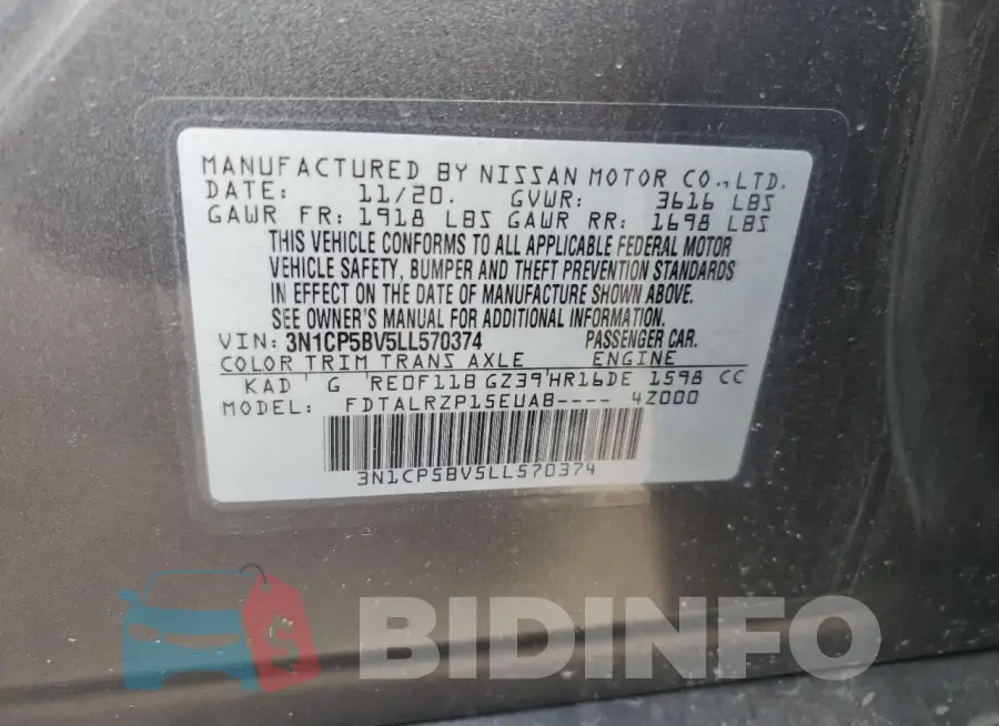 3N1CP5BV5LL570374 Photo# 12