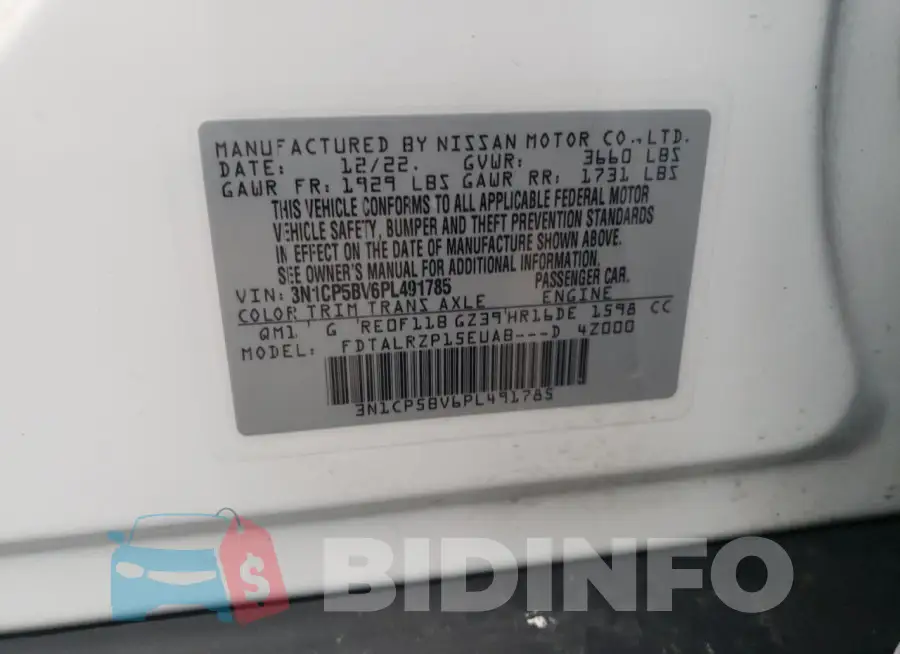 3N1CP5BV6PL491785 Photo# 12
