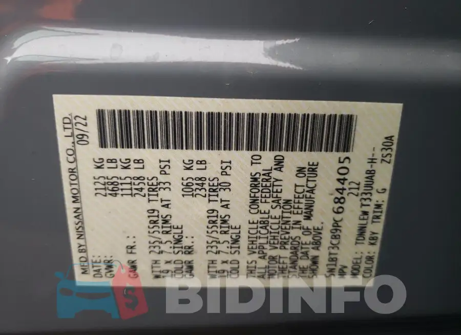 5N1BT3CB9PC684405 Photo# 13