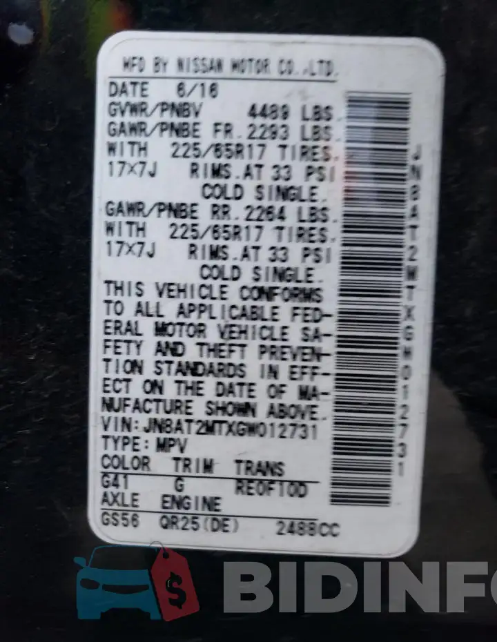 JN8AT2MTXGW012731 Photo# 12